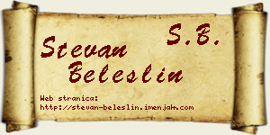 Stevan Beleslin vizit kartica